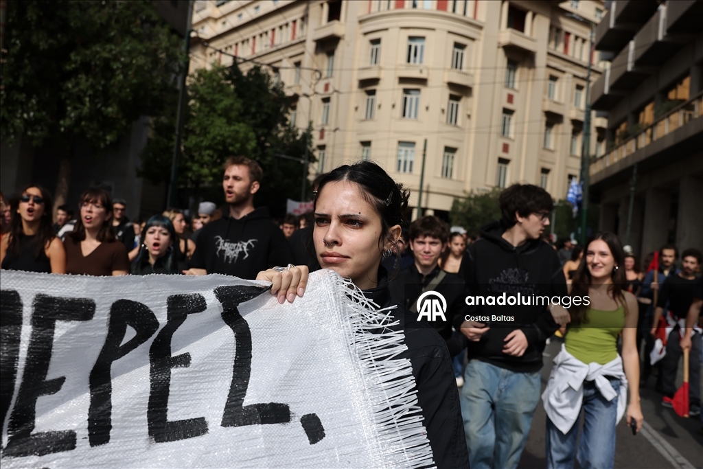 Акция протеста студентов в Греции
