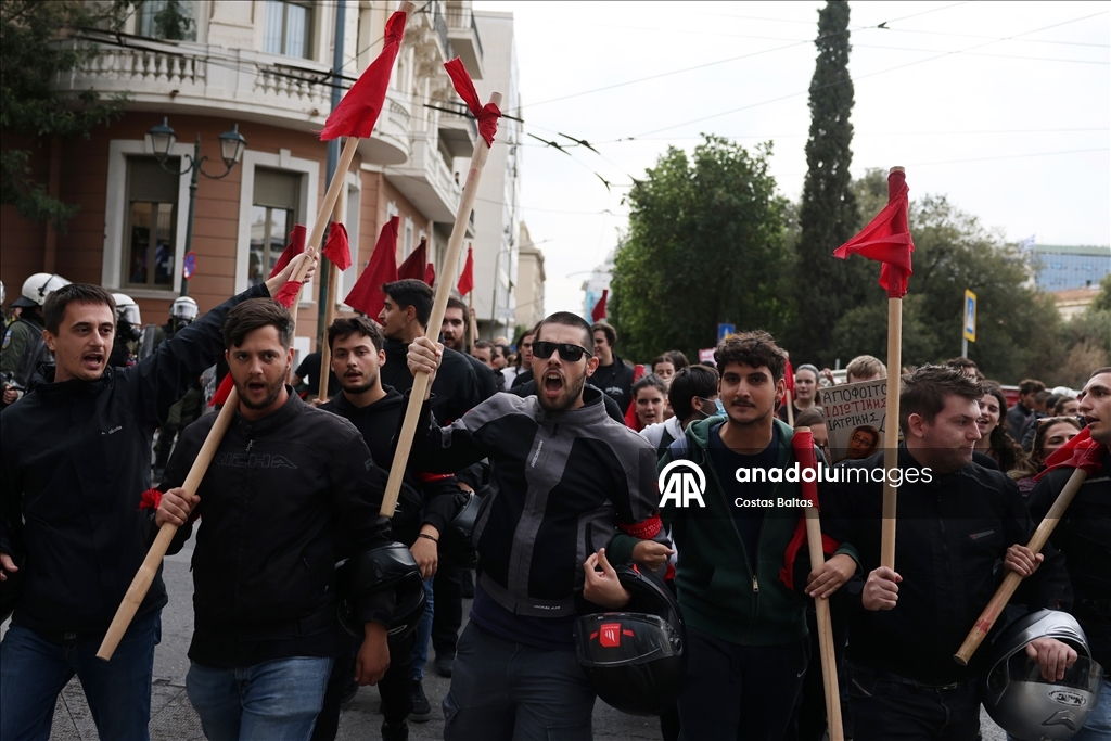 Акция протеста студентов в Греции