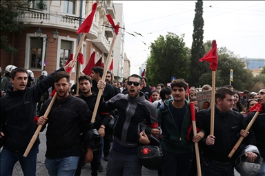 Акция протеста студентов в Греции