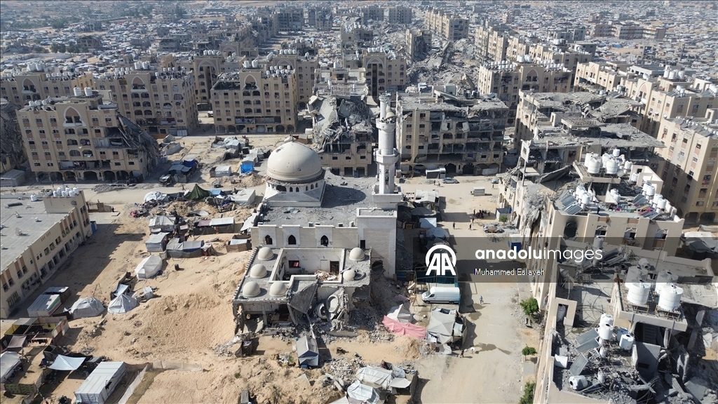 İsrail saldırılarının ardından Han Yunus kentindeki yıkım havadan görüntülendi