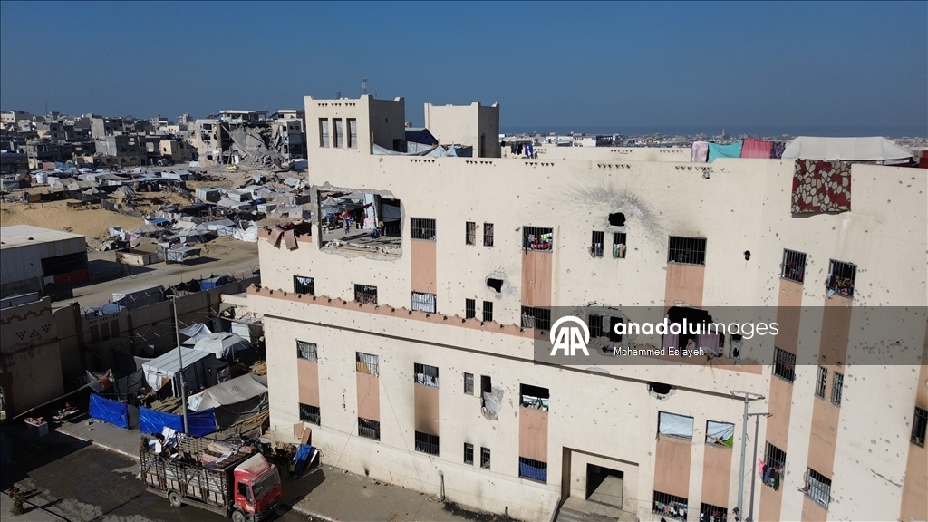 Han Yunus kentindeki eski Asdaa Cezaevi, evleri yıkılan Filistinlilerin barınma merkezine dönüştü