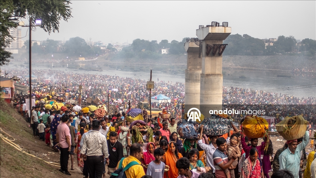 Usha Arghya ritual performed during Chhath Puja festival in India