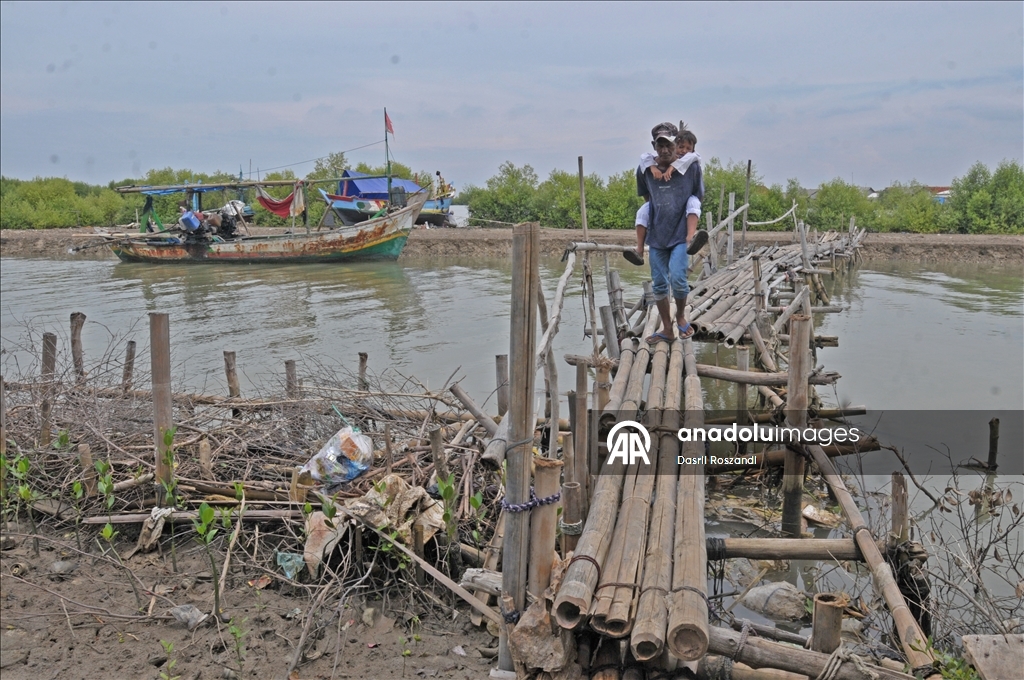 Endonezya'nın kuzey Java kıyı yerleşimlerinde gelgit seli yıkıma neden oldu