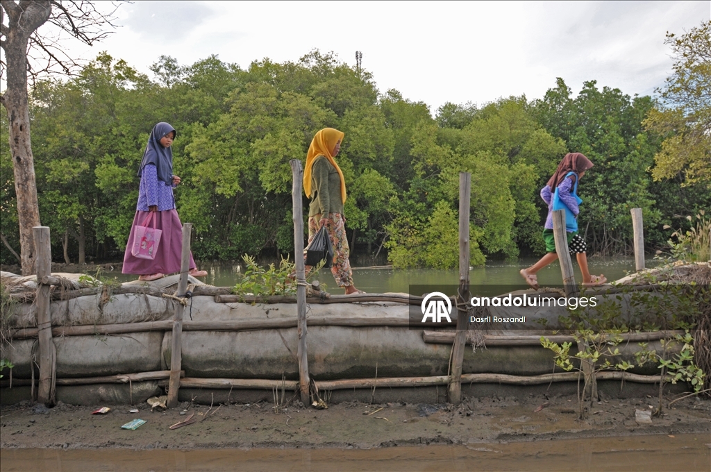 Endonezya'nın kuzey Java kıyı yerleşimlerinde gelgit seli yıkıma neden oldu