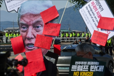 В Южной Корее прошли акции протеста перед визитом Дональда Трампа