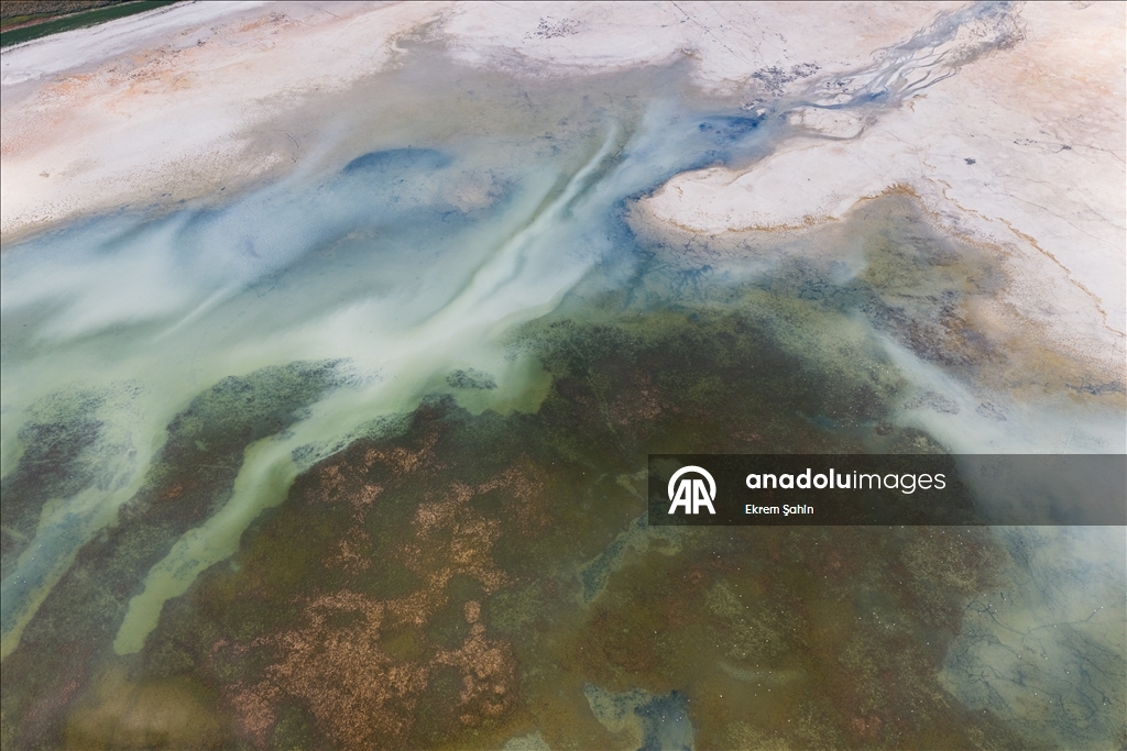 В результате снижения уровня воды в озере Эгирдир появились новые острова