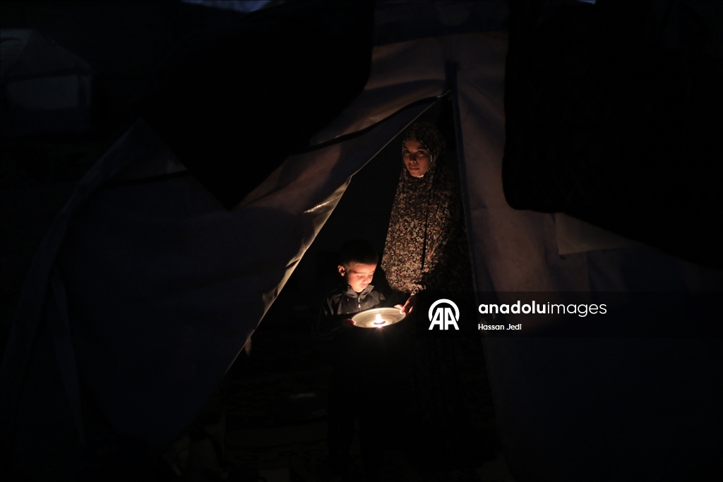 Displaced Palestinian family endures harsh conditions in makeshift tent in Deir al-Balah