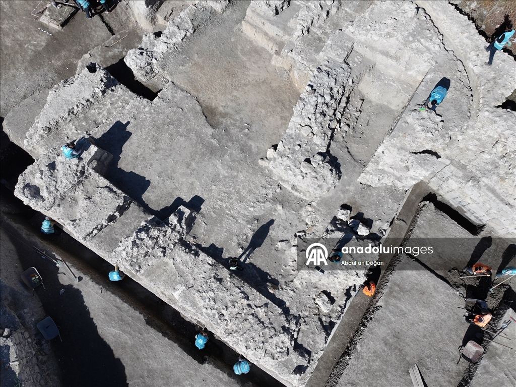 Foundation of one of the Seljuk-era castle gates uncover in Konya