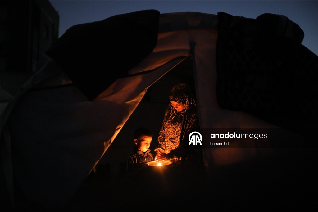 Displaced Palestinian family endures harsh conditions in makeshift tent in Deir al-Balah