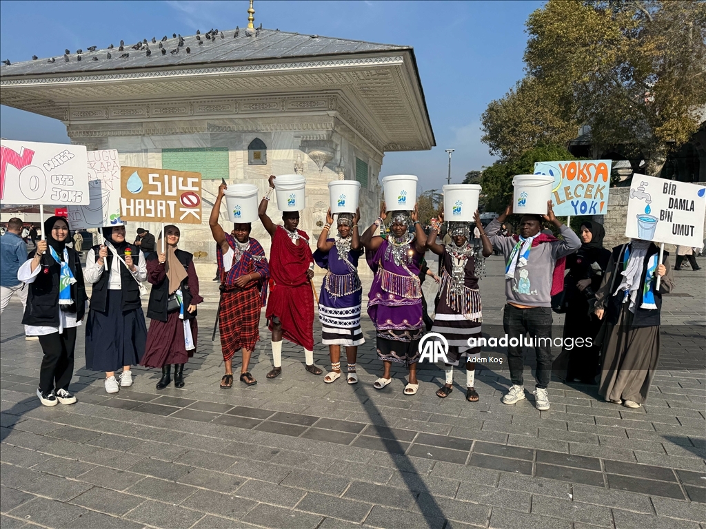 Tanzania's Masai tribe members dance in Istanbul to raise awareness about water