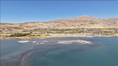 Van Gölü'nün çekilmesiyle asırlık iskelenin ayakları ortaya çıktı