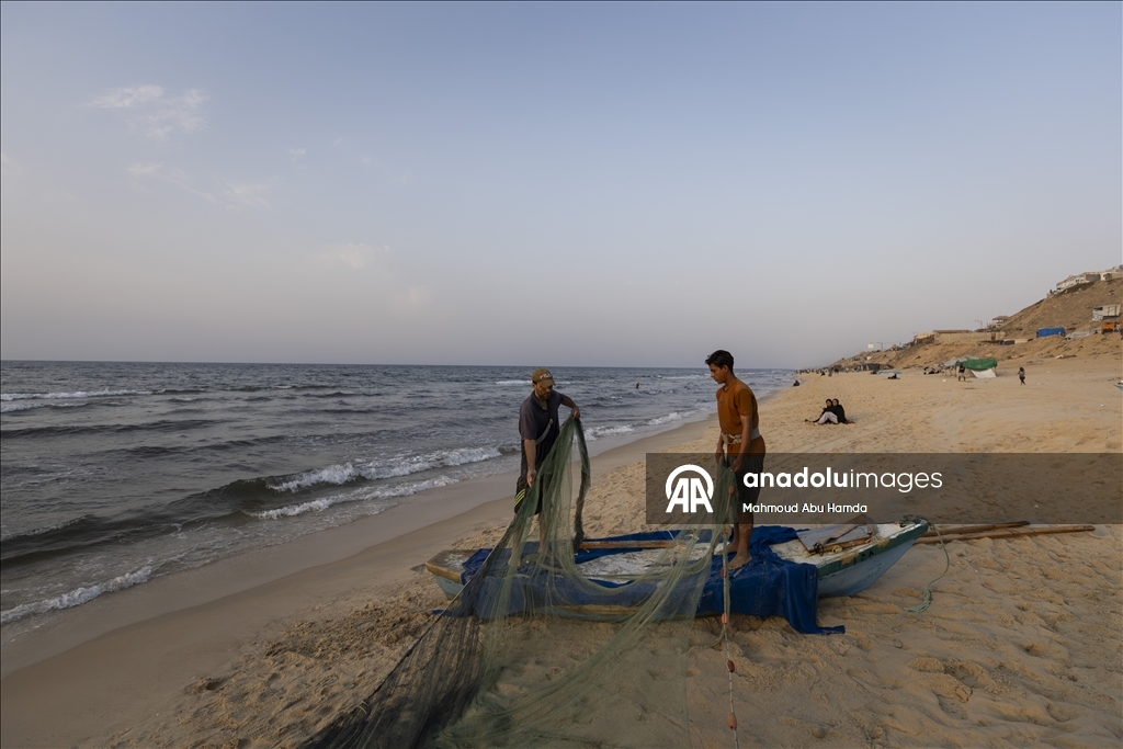 Nuseyrat Mülteci Kampı’nda Filistinli balıkçılar