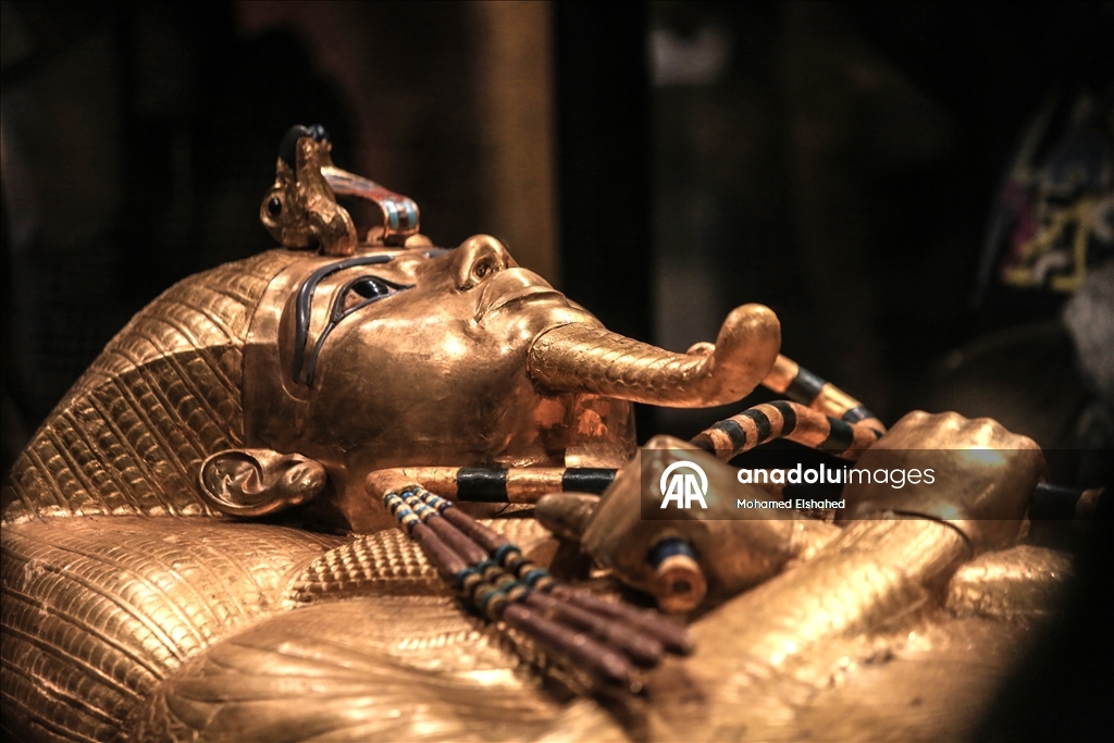 Büyük Mısır Müzesi'nde Tutankamon'un altından yapılmış tabutu sergilendi