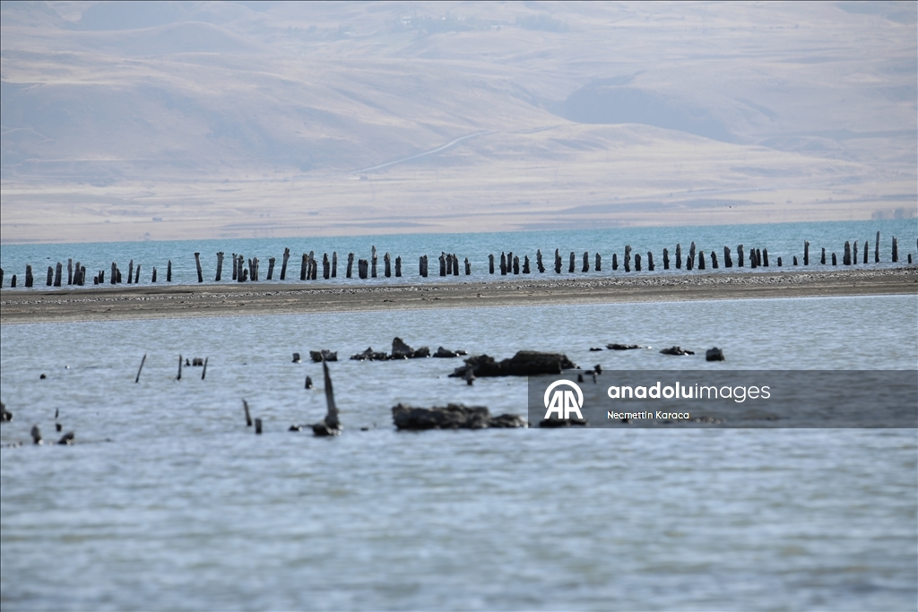 В озере Ван обнаружили столетний деревянные сваи старого причала