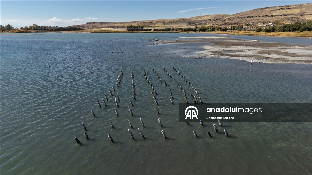В озере Ван обнаружили столетний деревянные сваи старого причала