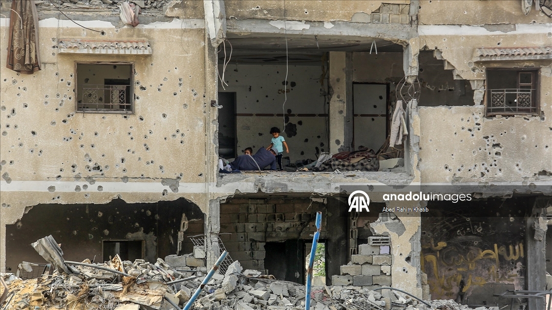 Han Yunus'taki Filistinli aileler enkaz arasında yaşam mücadelesi veriyor