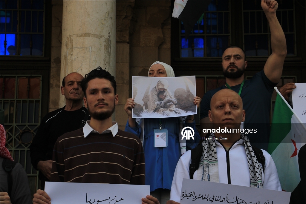 سوريا.. عشرات يتظاهرون في دمشق للتضامن مع غزة والسودان