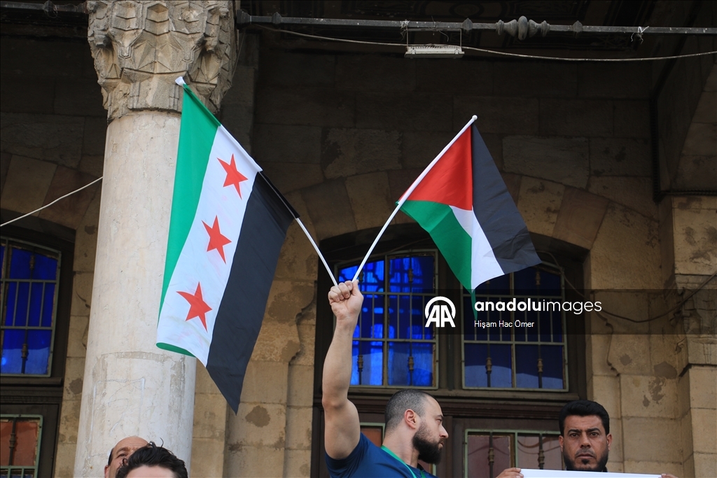 سوريا.. عشرات يتظاهرون في دمشق للتضامن مع غزة والسودان