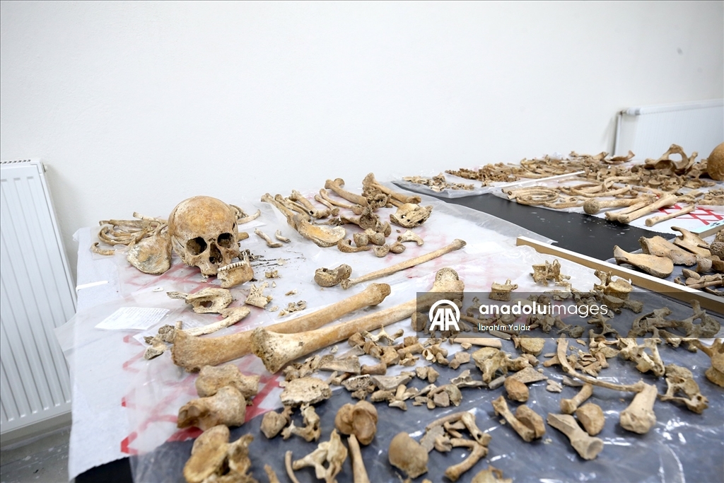 Malazgirt'teki kazılarda çıkarılan insan iskeletlerinin sırrı antropoloji laboratuvarında araştırılıyor