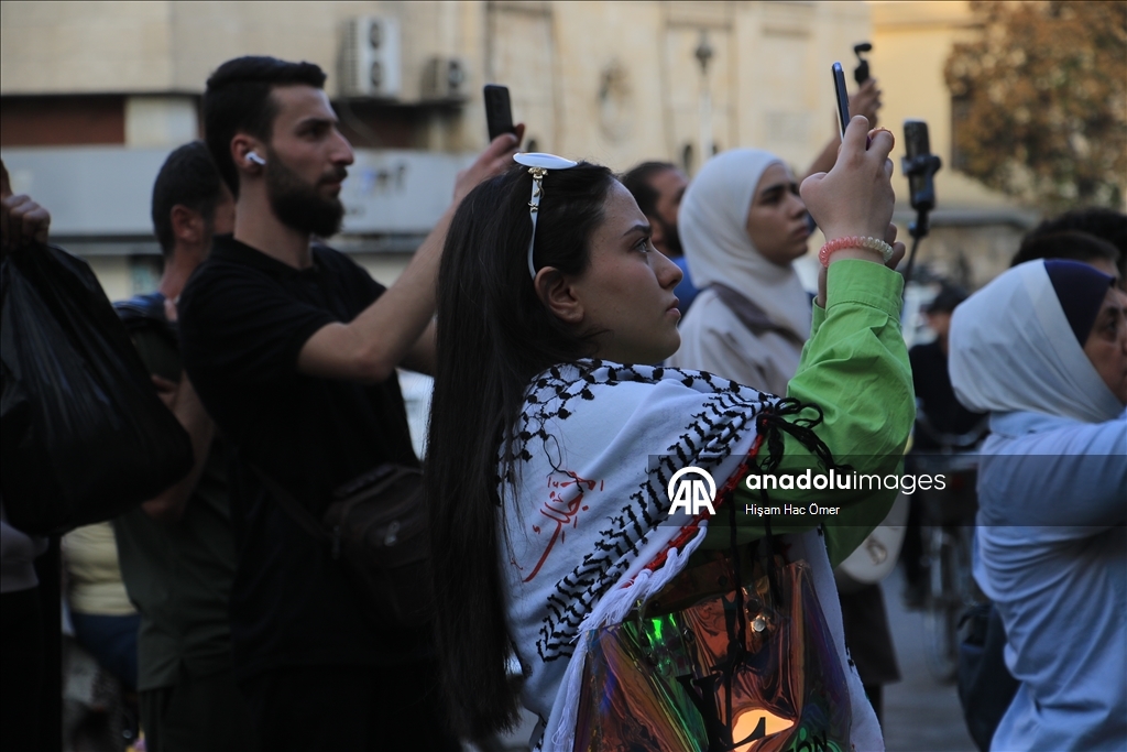 سوريا.. عشرات يتظاهرون في دمشق للتضامن مع غزة والسودان