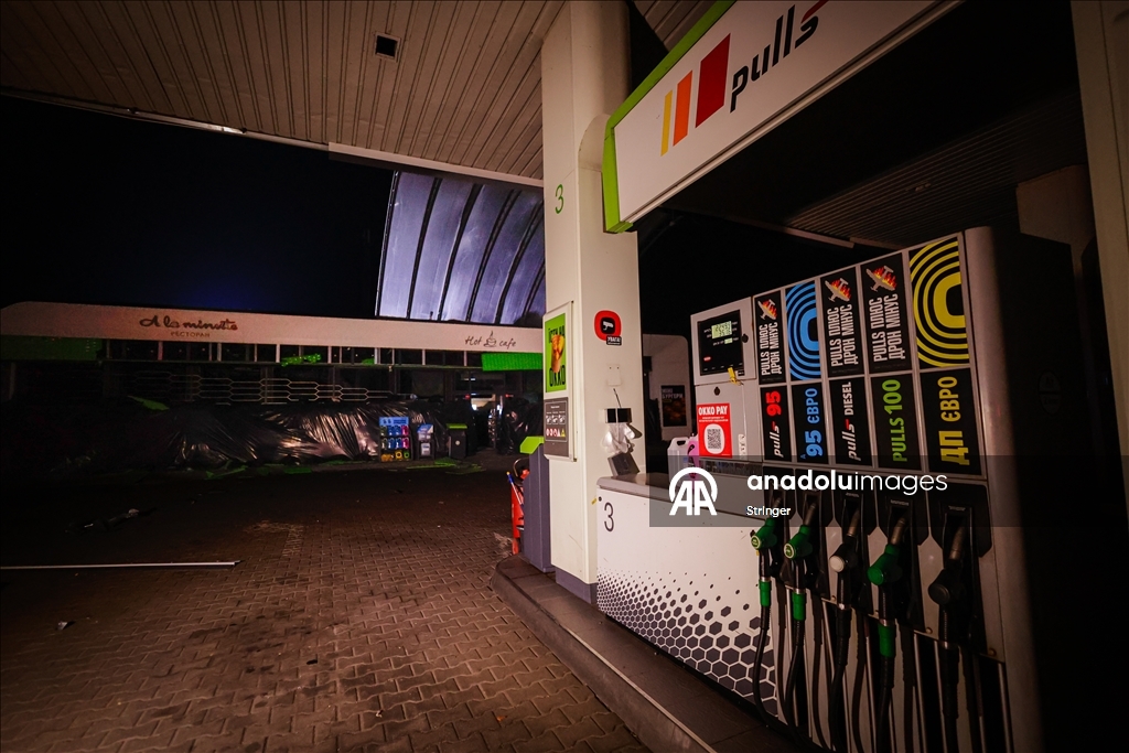 Aftermath of Russian attack on Kharkiv gas station