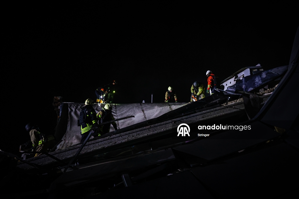 Aftermath of Russian attack on Kharkiv gas station