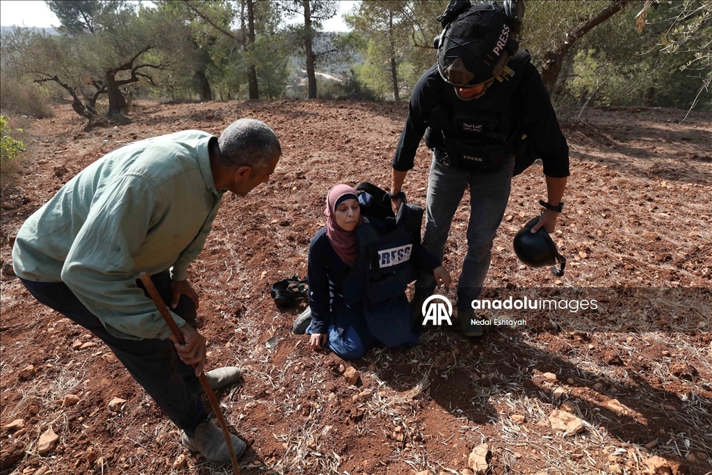 Filistin topraklarını gasbeden İsrailliler, Batı Şeria'da gazeteciler ve yabancı aktivistlere saldırdı