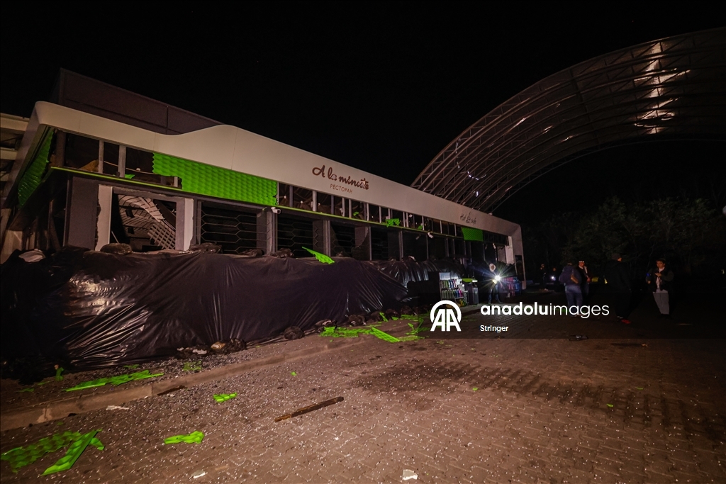 Aftermath of Russian attack on Kharkiv gas station
