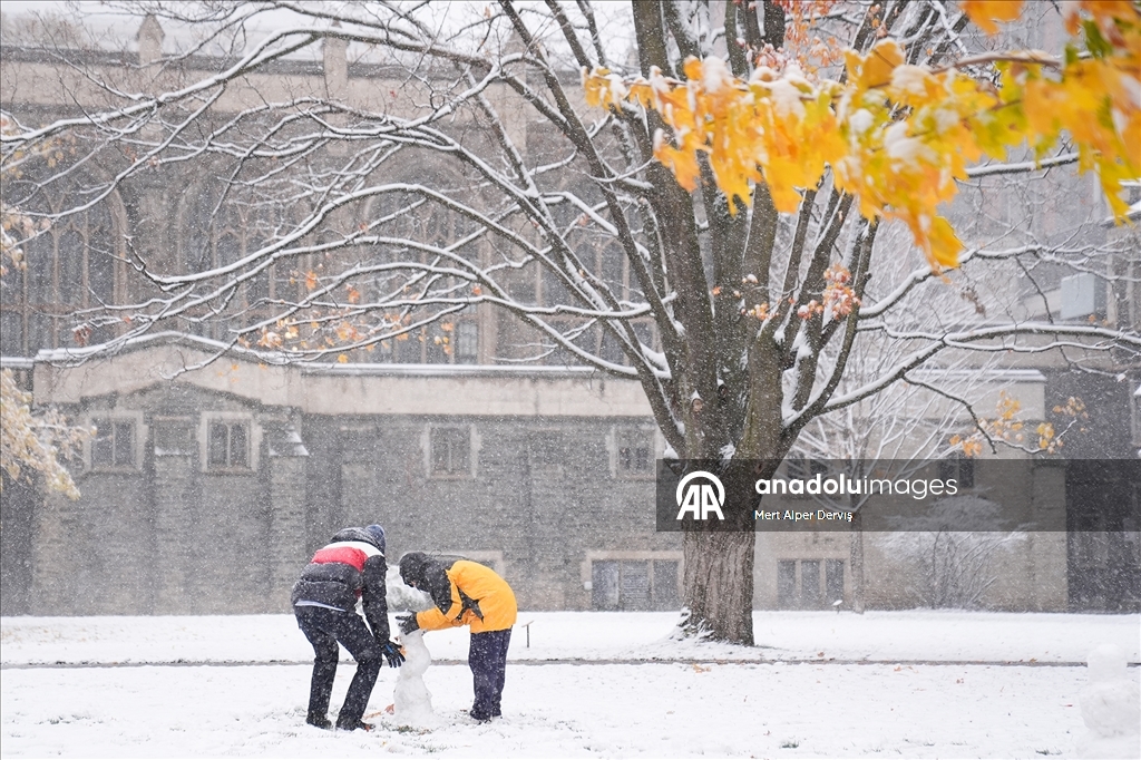 В Торонто выпал первый снег сезона