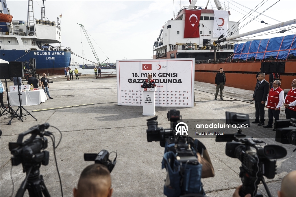 Из турецкого порта Мерсин вышло 18-е «Судно добра» с гумпомощью для Газы