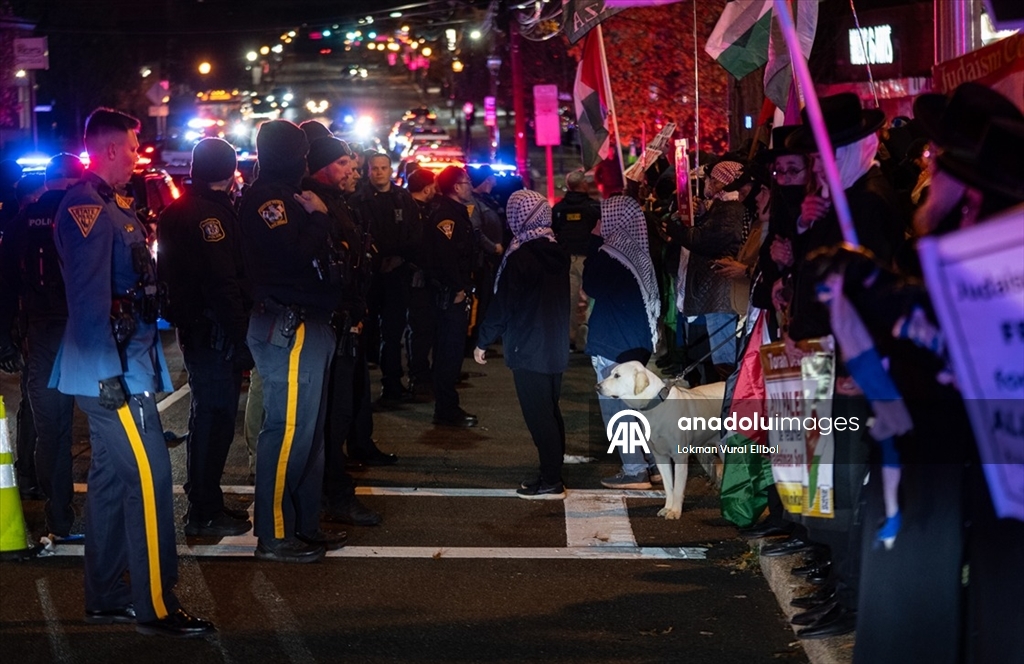 ABD'de eski İsrail Savunma Bakanı Gallant'ın konuşmasını protesto edenlere polis müdahale etti