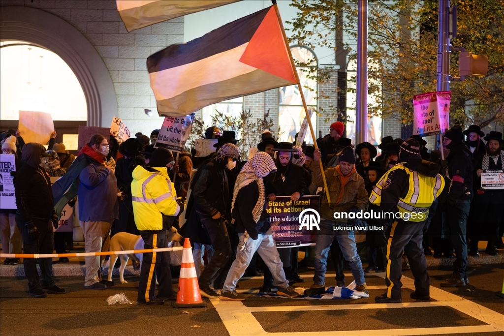 Полиция разогнала участников акции протеста против выступления экс-министра обороны Израиля Галанта в США
