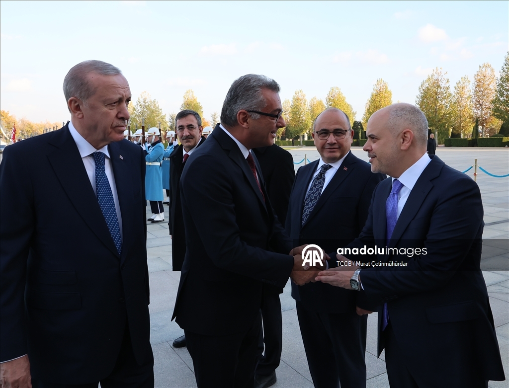 Cumhurbaşkanı Erdoğan, KKTC Cumhurbaşkanı Erhürman'ı resmi törenle karşıladı