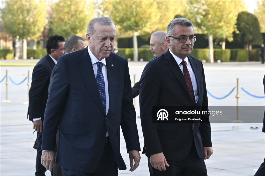 Cumhurbaşkanı Erdoğan, KKTC Cumhurbaşkanı Erhürman’ı resmi törenle karşıladı
