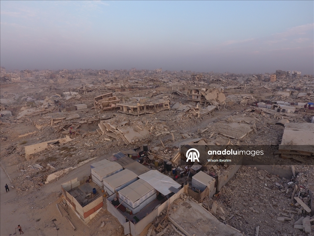 Разрушения в квартале Шейх-Аджлин на западе Газы сняты с воздуха