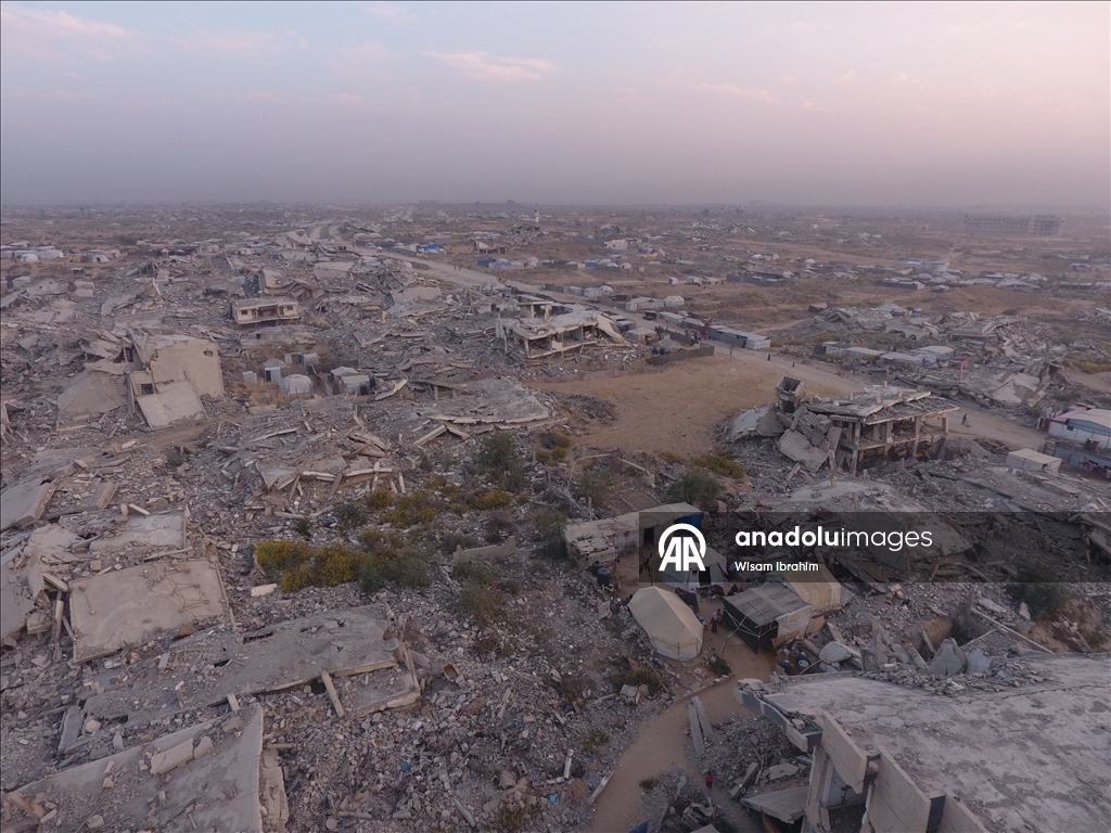 Разрушения в квартале Шейх-Аджлин на западе Газы сняты с воздуха