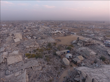 Разрушения в квартале Шейх-Аджлин на западе Газы сняты с воздуха