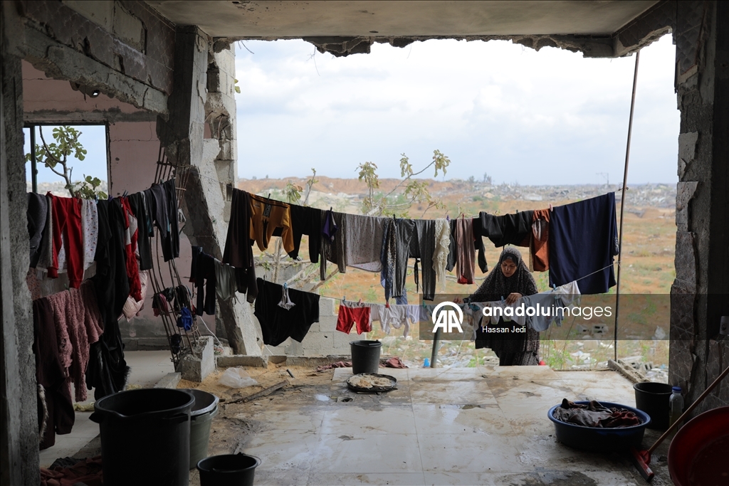 Gazze'de soğuk hava koşulları çadırlarda kalan Filistinlileri olumsuz etkiliyor