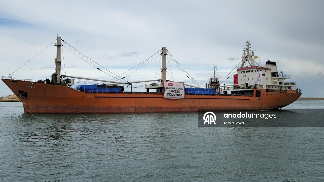  Türk Kızılayın Gazze için hazırladığı 18. "İyilik Gemisi" Mısır'ın Ariş limanına ulaştı