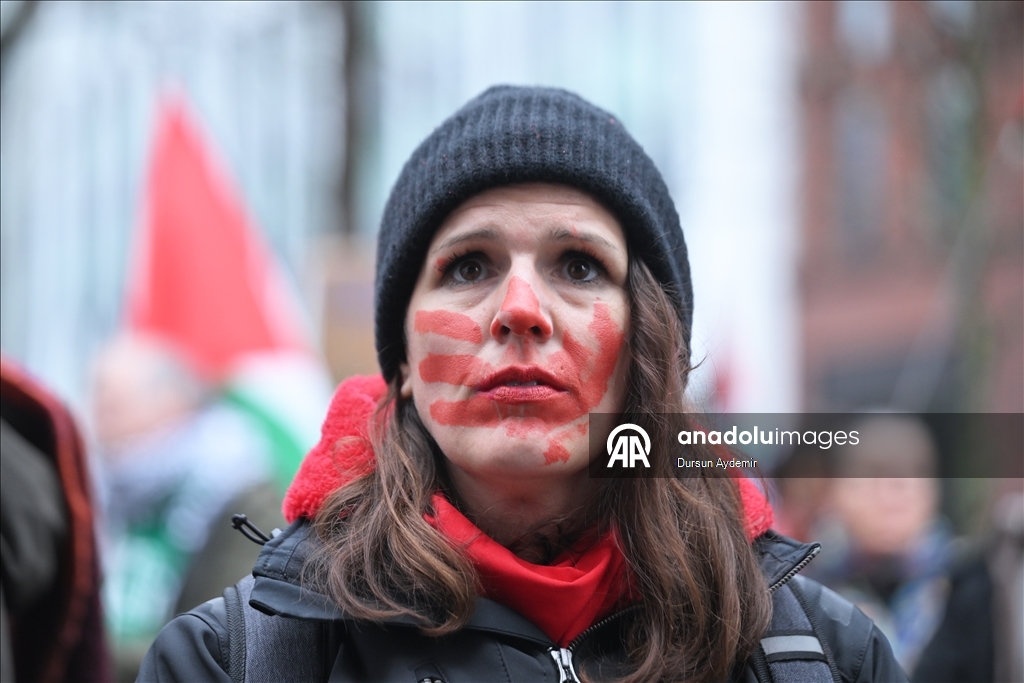 بروكسل.. آلاف يتظاهرون للمطالبة بحصار عسكري شامل على إسرائيل