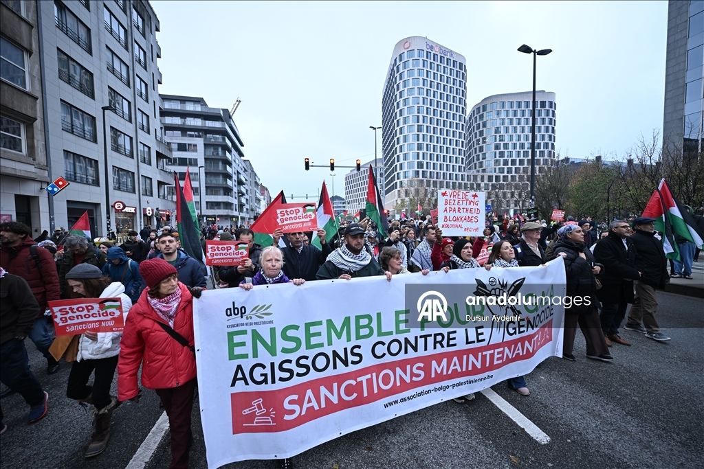В Брюсселе прошла массовая акция солидарности с Газой