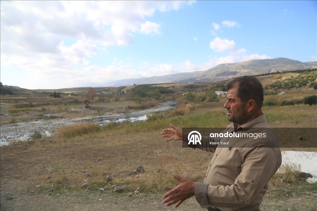 جفاف نهر العاصي يفاقم معاناة المزارعين بإدلب السورية