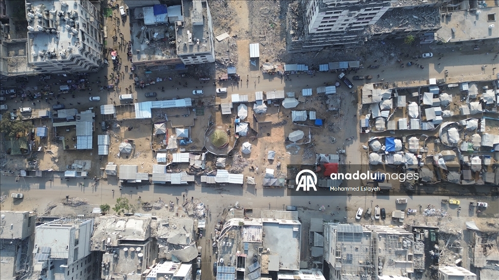 Площадь Неизвестного солдата в Газе стала приютом для оставшихся без крова палестинцев