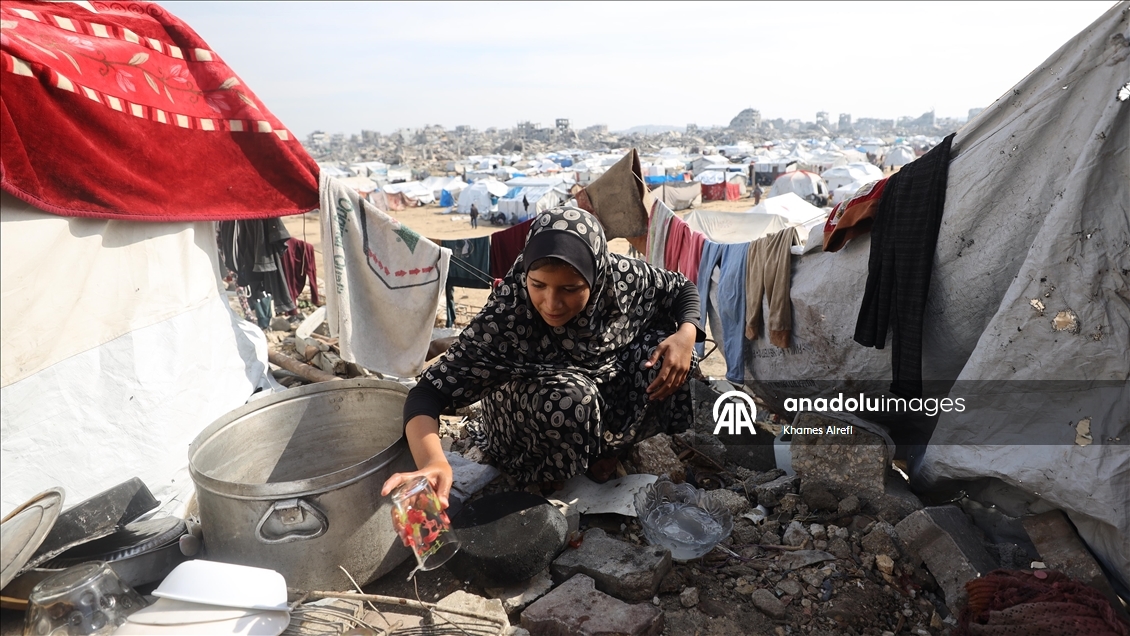Gazze kentinin doğusundaki Zeytun Mahallesi’nde günlük yaşam
