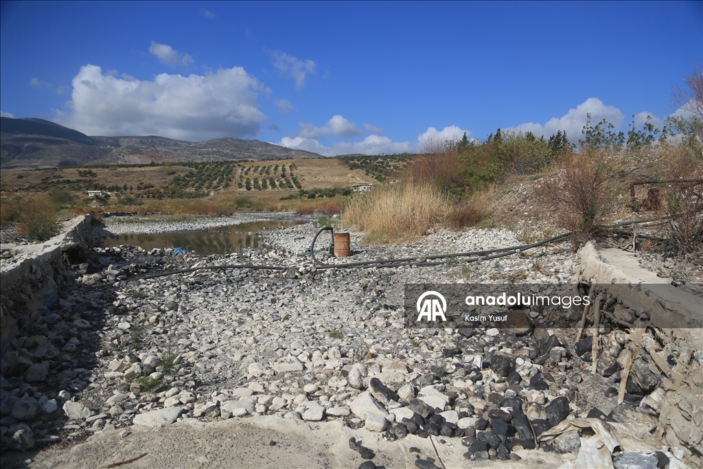 جفاف نهر العاصي يفاقم معاناة المزارعين بإدلب السورية
