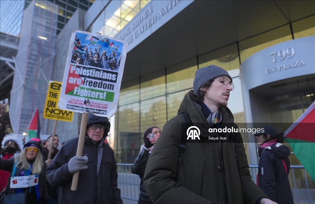 В Нью-Йорке прошли протесты против принятия Совбезом ООН американского проекта резолюции по Газе