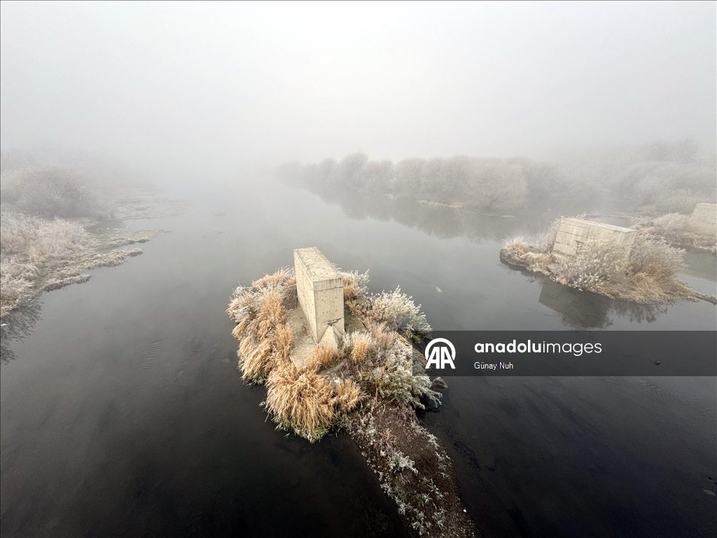 Ardahan'da soğuk hava ve sis 