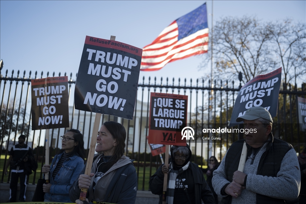Protesters rally outside White House against U.S. President Donald Trump 