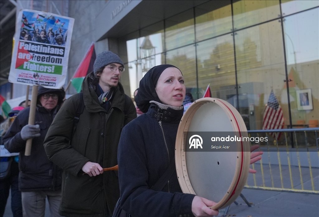BMGK'nın ABD'nin Gazze tasarısına onay vermesi New York'ta protesto edildi 