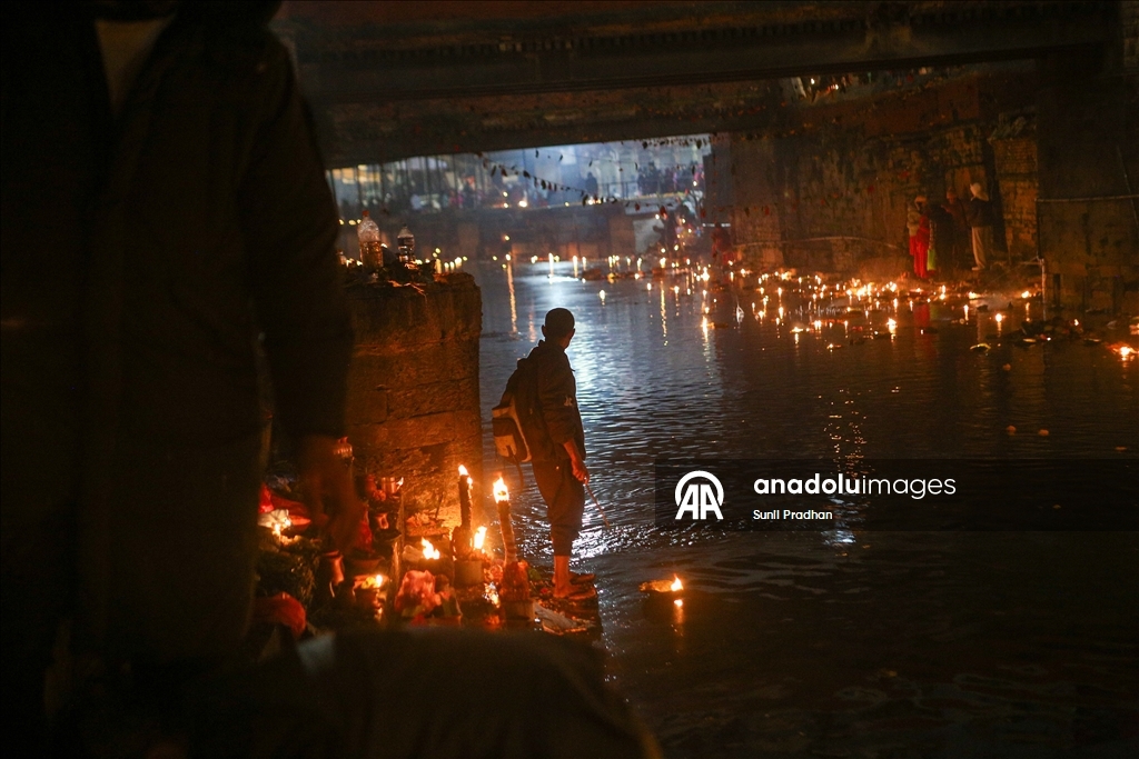 Nepalese remember deceased family members during Bala Chaturdasi Festival in Kathmandu